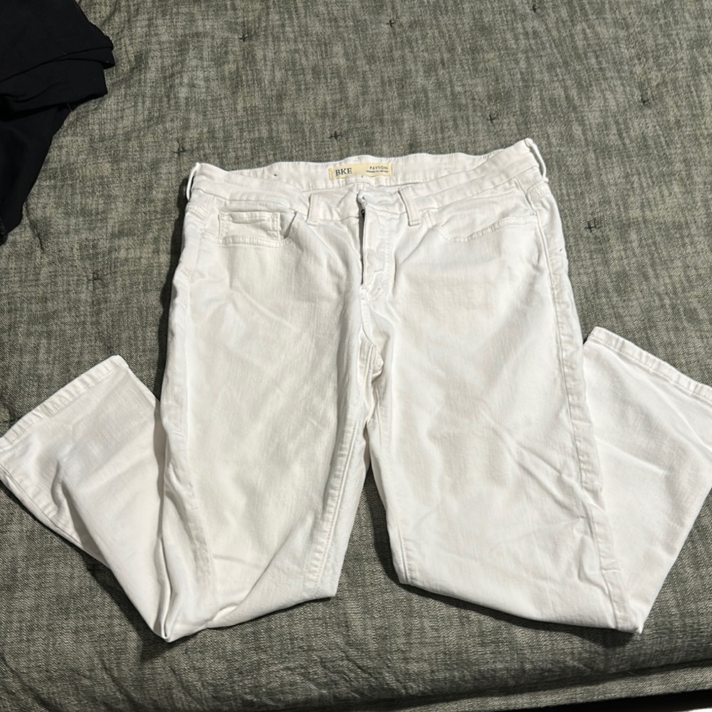 BKE Mid-Rise White Denim Jeans